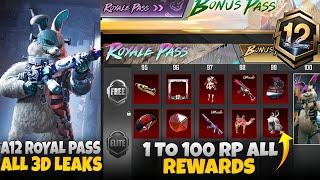 A12 Royal Pass 1 To 100 Rp Rewards  | All 3D Leaks Is Here | Best Mythic Outfit | PUBGM