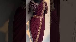 viral Designer saree with pure hand embroidery@sareenari1234 #ariwork #saree #womensclothing