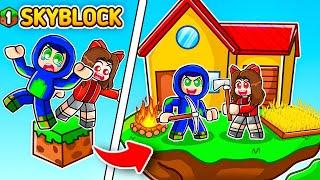 Our FIRST DAY in Roblox SKYBLOCK!!