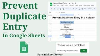 How to Prevent Duplicates in Google Sheets