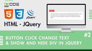 How to Change Button Text Using JQuery | Button Click Show & Hide Div JQuery