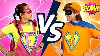 DIY Superhero Movie Starring Super Jimmy and Super Ellie  | Ellie Sparkles Show