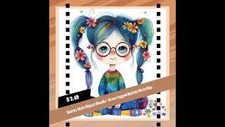 Quirky Girls Clipart Bundle - Cross-legged Quirky Girls Clip Art, Digital Art for Sublimation and...