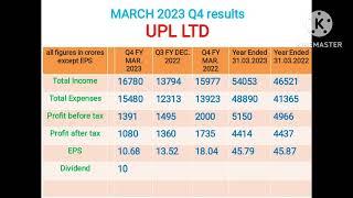 UPL ltd q4 results March 2023 #dividend