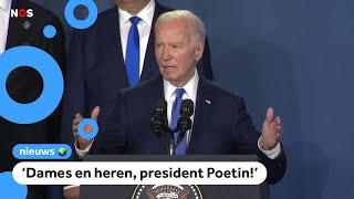 Biden weer in de war: noemt Zelensky 'Poetin' tijdens toespraak