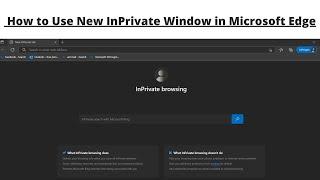 How to Use New InPrivate Window in Microsoft Edge | Basics Of Computer007 |