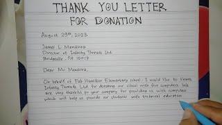 How to Write A Thank You Letter for Donation Step by Step | Writing Practices