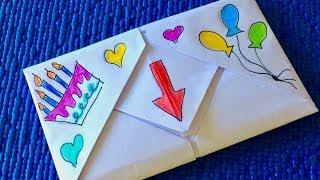 Origami. Surprise for the birthday. An original congratulation on  birthday.