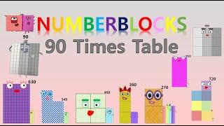 LEARN 90 TIMES TABLE - NUMBLY STUDY (with numberblocks) | MULTIPLICATION | LEARN TO COUNT