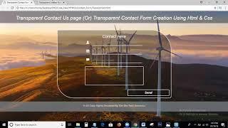 ContactUs Page and Contact Form With Transparent background In Html & Css | Transparent Contact Form