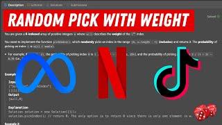 Meta Coding Question - Random Pick With Weight (LeetCode 528)