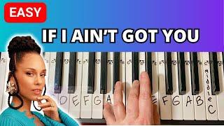 Simple Piano Tutorial For "if I Ain't Got You"  Easy Letter And Number Notes 