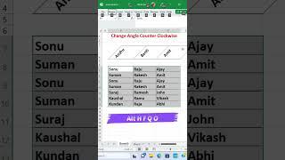 How to Rotate text angle in #microsoft  #excel #msexcel #shorts #computer #education #tricks