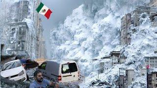 Apocalyptic "Ice Hurricane" Buries Mexico! 3 feet of hail, windstorms puts city under snow and ice