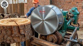 Fastest Automatic Firewood Processing Machine | Homemade Modern Wood Cutting Chainsaw Machines #12