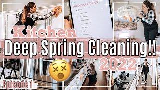 SATISFYING SPRING CLEAN WITH ME 2022 - Ep. 1 :: Kitchen Deep Cleaning Motivation :: Spring Cleaning