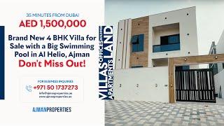 Brand New 4 BHK Villa for Sale with a Big Swimming Pool in Al Helio, Ajman