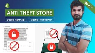 Disable Right Click and Text Selection in Shopify | Anti Theft | No Copy and Paste | #shopify