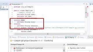 How to resolve conflicts in Git/GitHub pull using Eclipse