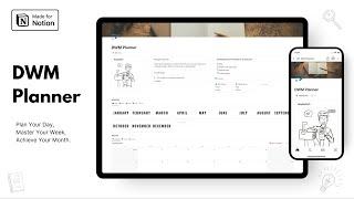 Simple Daily Weekly Monthly Planner Notion Template! - Free Notion Template