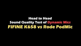 [Showcase] of FIFINE K658 Sound Quality vs Rode PodMic @askdrtk