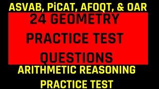 Grammar Hero's ASVAB, PiCAT, & AFOQT Arithmetic Reasoning Practice Test: 24 Geometry Word Problems