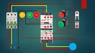 three phase dol starter Control overload Indicator Power Wiring diagram