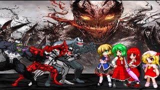 Mugen - Batallas versus#54: symbiotes Team vs Touhou Team (Hight Powers)