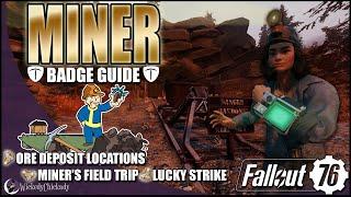 Miner Badge | Fallout 76 Possum Scout | Lucky Strike | Ore Extractors | Miner's Outfit | Supersledge