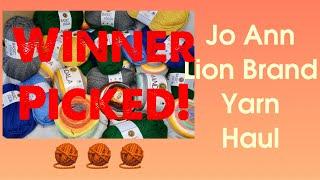 Winner Picked!!  Jo Ann Yarn Haul - Lion Brand Yarns - Dazola Designs Crochet