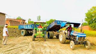 JCB 3dx Extra Loading Mud in Trolley With John Deere 5205 Powertrac 434 Tractors