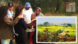 Plein Air Watercolor painting | Winter Landscape Mustard Field In Watercolor Demo by Shahanoor Mamun