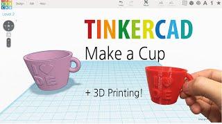6) Make a cup 2016v with Tinkercad + 3D printing  | 3D modeling How to make and design