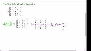 Determinant of a Matrix with two Identical rows