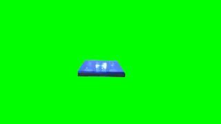 13seconds of blue revolving police lights (Green Screen)