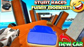 New Stunt races mode funny moments||With new car rx7||Extreme car driving simulator||