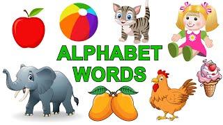 Learn Alphabet a to z with Words | 26 Most Common words | Alphabet Letters and Words