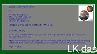 Sample letter of Price Quotation.