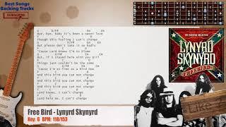  Free Bird - Lynyrd Skynyrd Guitar Backing Track with chords and lyrics