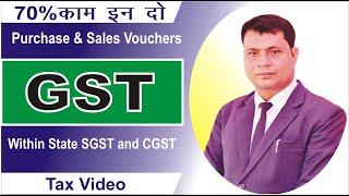GST Entry in Tally | GST Entry  with Purchase & Sales | SGST & CGST In Tally | Tally Prime GST Entry
