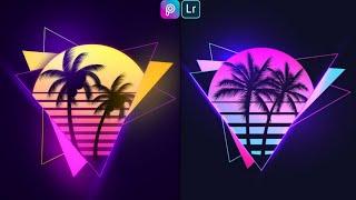 SYNTHWAVE Vintage Gradient Colored Sunset | Picsart & Lightroom Photo Editing Tutorial