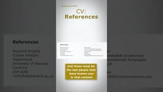 CV: References