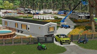 Aire de camping à 3.000.000€ pleine de caravanes, mobil homes et camping cars | Farming Simulator 22