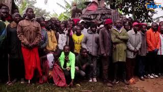 Bukusu cultural circumcision ceremony kicks off as the first boy 'faces the knife'.