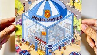 [ASMR]Create a Bear Town Police Station with scene stickers