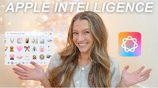 TRYING APPLE INTELLIGENCE FOR THE FIRST TIME: Genmoji, Image Playground, + writing tools tips!