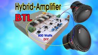 Diy Heavy Bass Powerful Hybrid Amplifier BTL, C5200, and A1943 Transistor