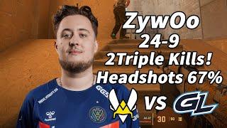 CS2 ZywOo Vitality VS GL POV Mirage (24-9) | 2024/12/05 #cs2  #demo