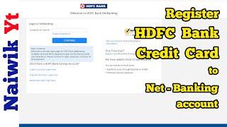 How to Register New HDFC Credit Card to Net-Banking Account