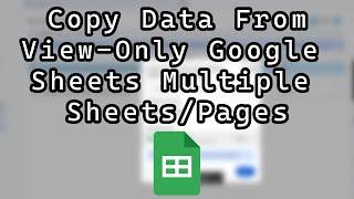 How to Copy Data From Multiple Pages on a View Only Google Sheets (Works in 2024)